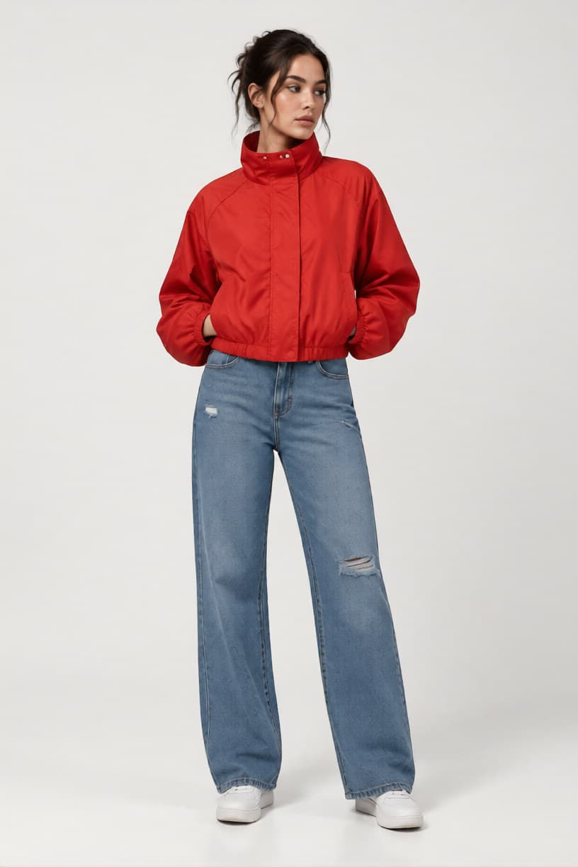 Cropped Jacket - Red