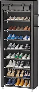 9-Tier Shoe Rack Organizer – Portable with Fabric Cover